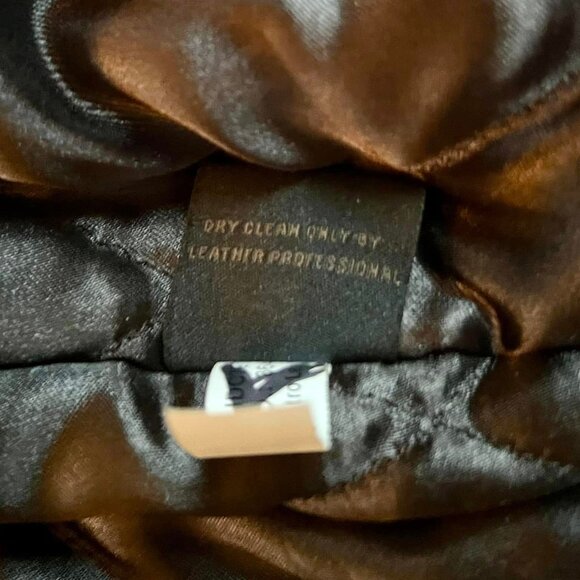 Men's Size Large Retro Snap On Full Zip Dk Brown Leather Bomber Jacket  #8640091 - Picture 9 of 11